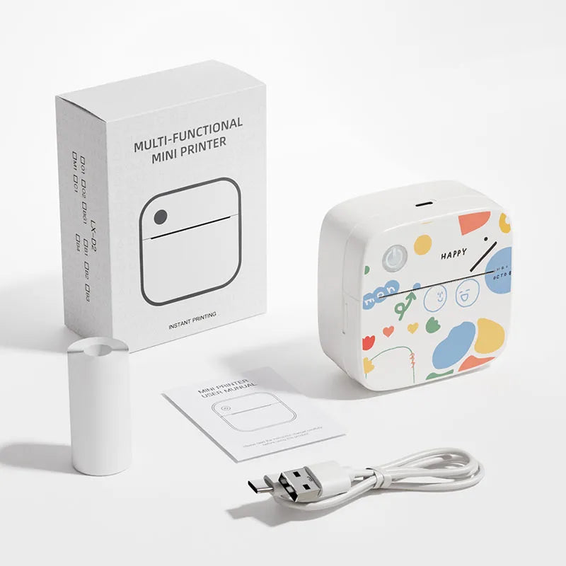 MINI Print Portable Thermal Printer Photo Pocket Thermal Label Printer 58mm Printing Wireless Bluetooth Cartoons Android And IOS
