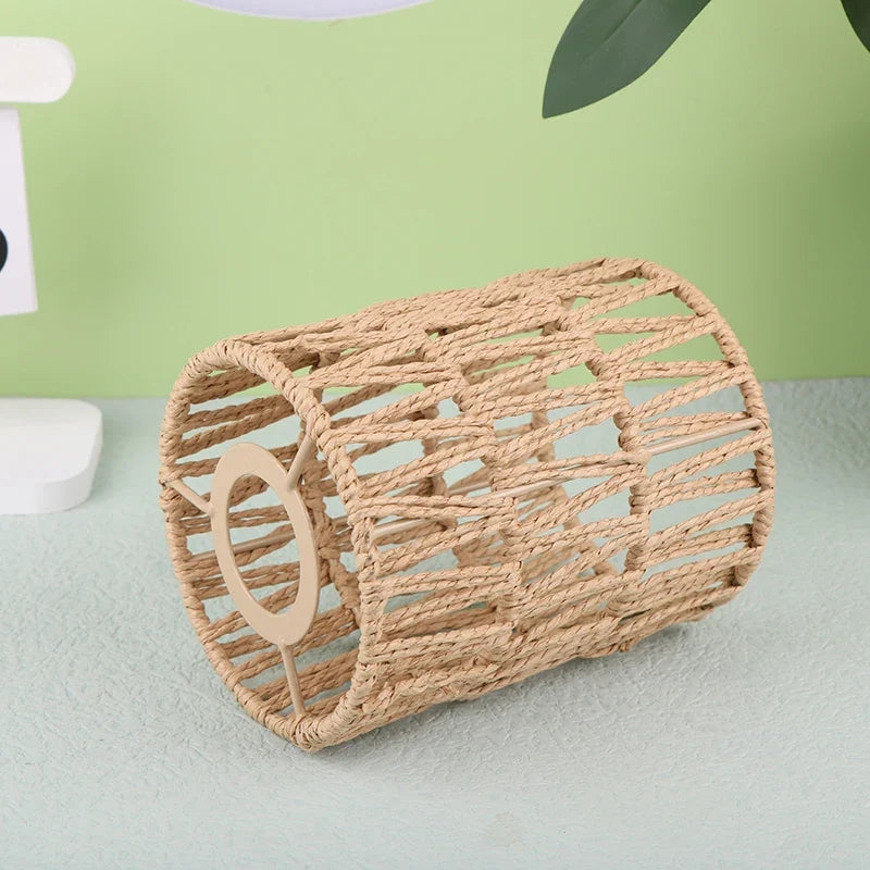 1PC Bohemian Style Handwoven Home Decor Ceiling Lamp Woven Lampshade Rattan Lampshade Pendant Lamp Pendant Lamp Shade 15*11.5cm